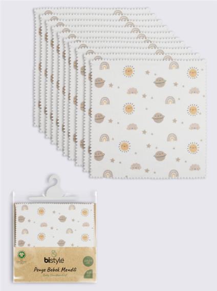 Bistyle Planet 20X20 10'Lu Penye Mendil 90164 Ekru