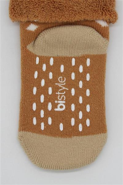 Bistyle Puanlı Kaymaz Havlu Soket Çorap 2'Li BS10502 Hardal
