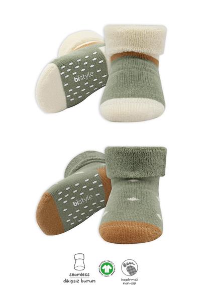 Bistyle Puanlı Kaymaz Havlu Soket Çorap 2'Li BS10502 Nil
