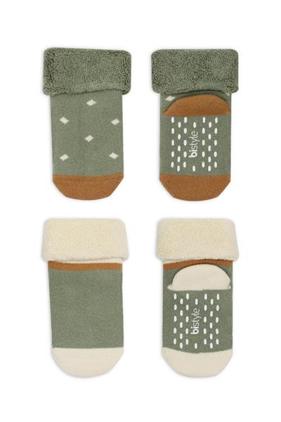 Bistyle Puanlı Kaymaz Havlu Soket Çorap 2'Li BS10502 Nil