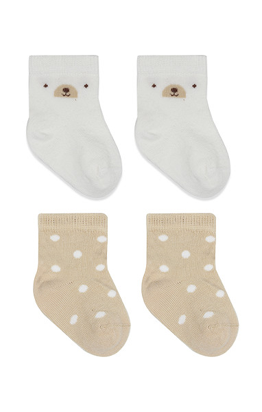 Bistyle So Bear Penye Soket Çorap 2Li 10142 Ekru Bej