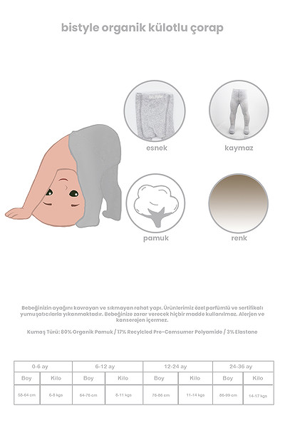 Bistyle Tekli Düz Külotlu Çorap 50104 Siyah