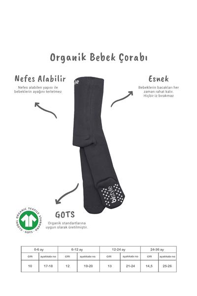 Bistyle Tekli Kaymaz Mix Havlu Külotlu Çorap 50501 Antrasit