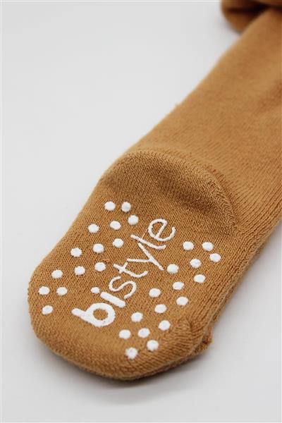 Bistyle Tekli Kaymaz Mix Havlu Külotlu Çorap 50501 Hardal