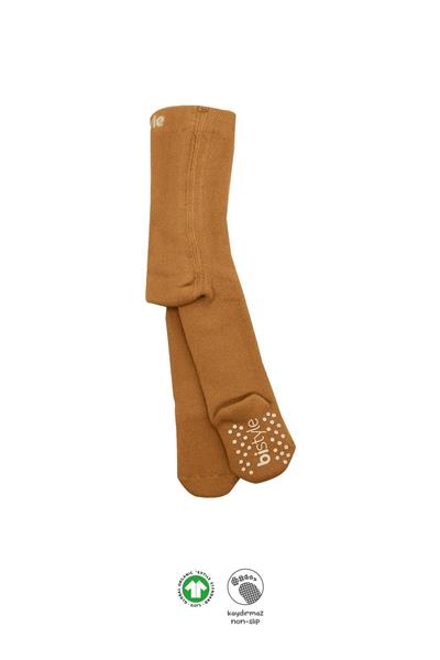 Bistyle Tekli Kaymaz Mix Havlu Külotlu Çorap 50501 Hardal