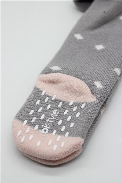 Bistyle Puan Kaymaz Havlu Külotlu Çorap 50502 Gri