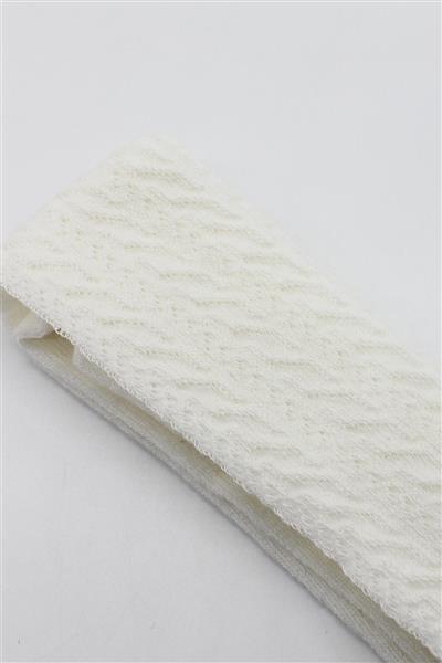 Bistyle Tekli Zikzak Kabartma Penye Külotlu Çorap BS50108 Ekru