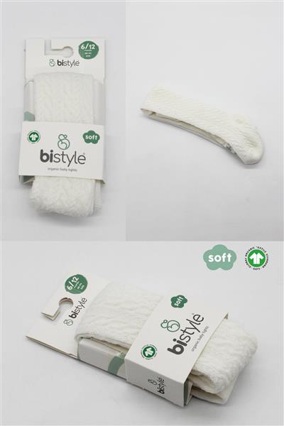 Bistyle Tekli Zikzak Kabartma Penye Külotlu Çorap BS50108 Ekru