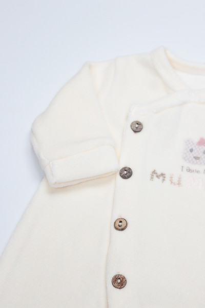 Bistyle Tulum Kadife I Love Mummy 15123 Ekru