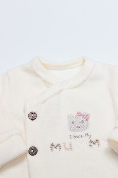 Bistyle Tulum Kadife I Love Mummy 15123 Ekru