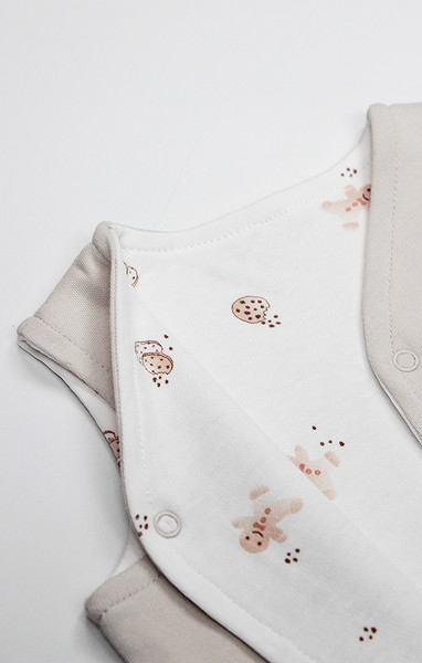 Bistyle Yelek Çift Taraflı Cookies Make Happy 18111 Ekru