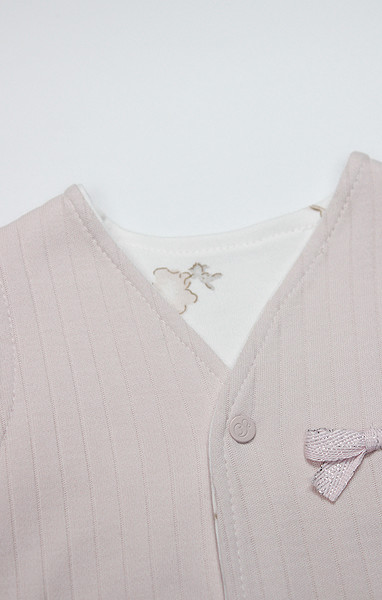 Bistyle Yelek Çift Taraflı Love You Family 18114 Pudra