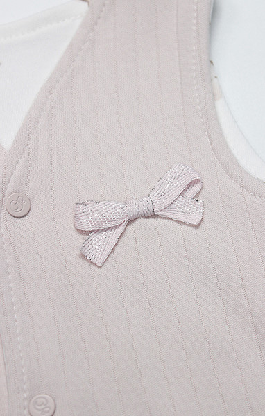 Bistyle Yelek Çift Taraflı Love You Family 18114 Pudra