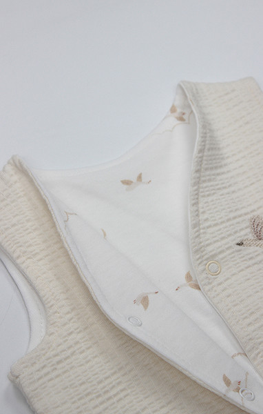 Bistyle Yelek Çift Taraflı Love You Smile 18115 Ekru