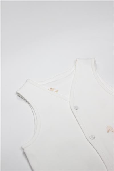 Bistyle Yelek Çift Taraflı Welcome Baby Duck 18104 Sarı-Ekru