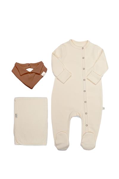 Bistyle Yenidoğan Tulum Battaniye Gentleman 13116 Ekru