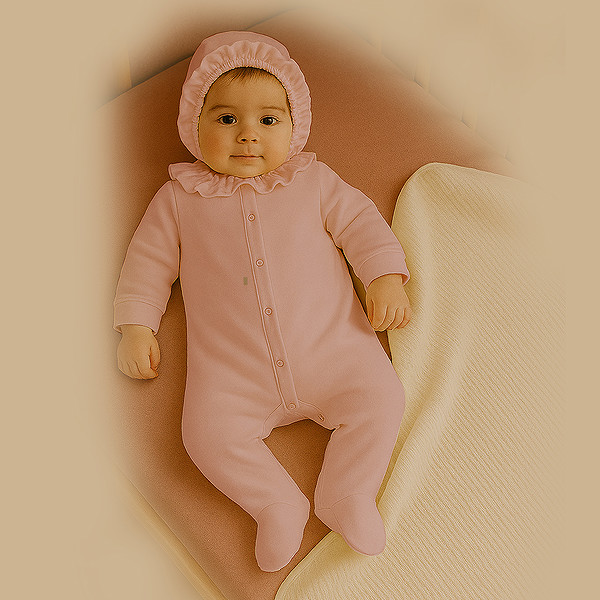 Bistyle Yenidoğan Tulum Battaniye Prıncess 13115 Ekru Gül Kurusu