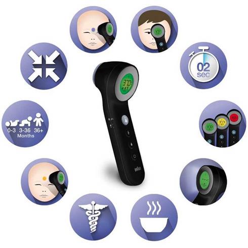 Braun Bnt400 Temassız Alından Ateş Ölçer Siyah
