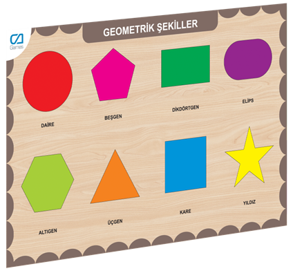 Caahs-3204 CA Games Ahşap Geometrik Şekiller Bul-Tak