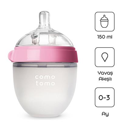 Comotomo Antikolik Silikon Biberon 150 Ml 0-3 Ay Pembe
