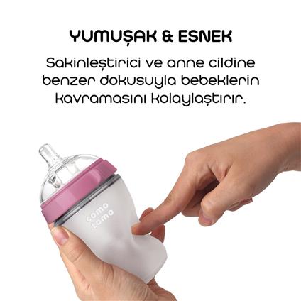 Comotomo Antikolik Silikon Biberon 150 Ml 0-3 Ay Pembe