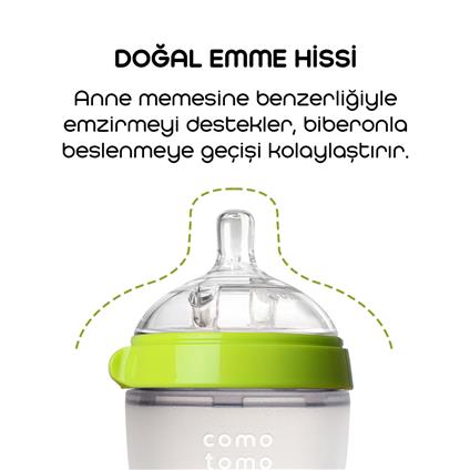 Comotomo Antikolik Silikon Biberon 150 Ml 0-3 Ay Yeşil