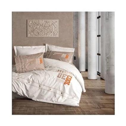 Cotton Box Mood Nakışlı Ranforce Nevresim Takımı Tek Kişilik Cool Kahve