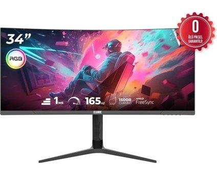 34 Cube PA-34V165C VA 1MS 165HZ Hdmı DP Type-C Usb 2K Wqhd 3440X1440 Freesync Curved Yukseklık Ayarı Vesa Rgb Sıyah Gamı
