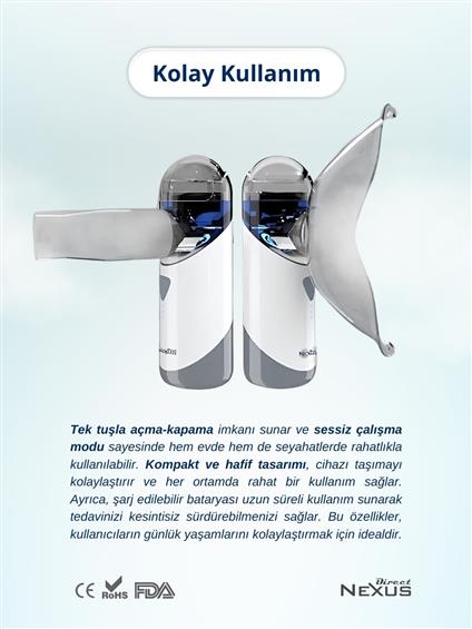 Direct Nexus Taşınabilir Mesh Hava Makinesi Nebulizatör