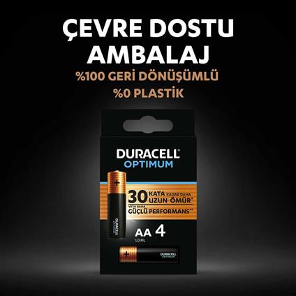 Duracell 4'Lü Optimum AA Kalem Pil