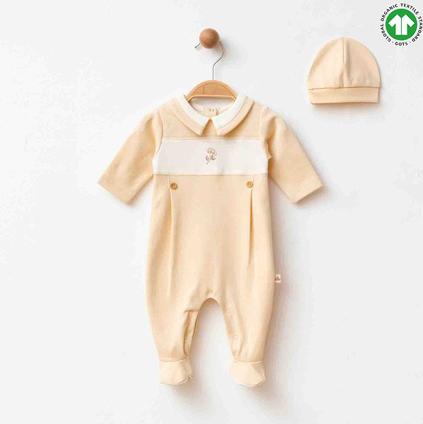 Eslenza Organik Şapkalı Tulum 2241 Bej