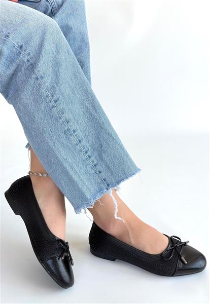 Etya Siyah Cilt Babet Ayakkabı