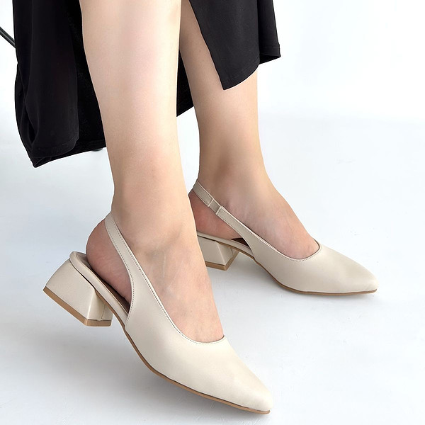 Evia Bej Cilt Topuklu Ayakkabı