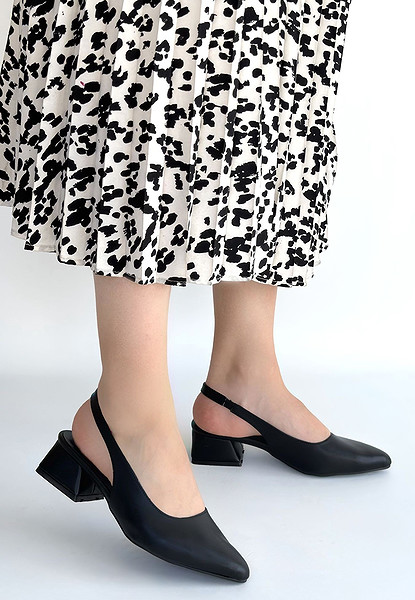 Evia Siyah Cilt Topuklu Ayakkabı