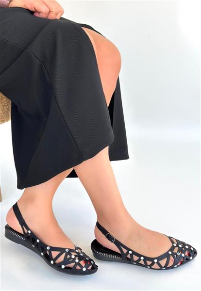 Faty Siyah Cilt Babet Ayakkabı