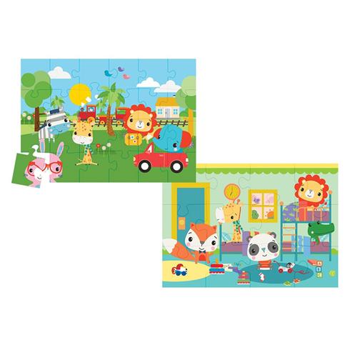 13406 KS Fisher-Price Baby Puzzle - Railway & Bedtime / 12+24 Parça Puzzle / +4 Yaş