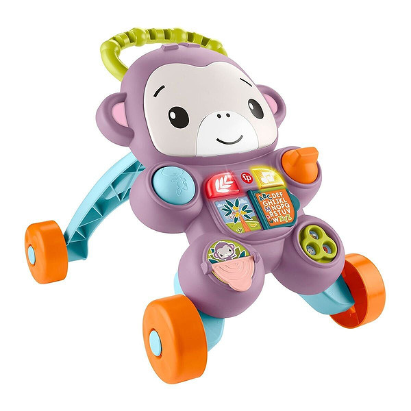 Fisher Price Sesli Ve Işıklı Benimle Öğren Mor Maymun Yürüteç Jgw94