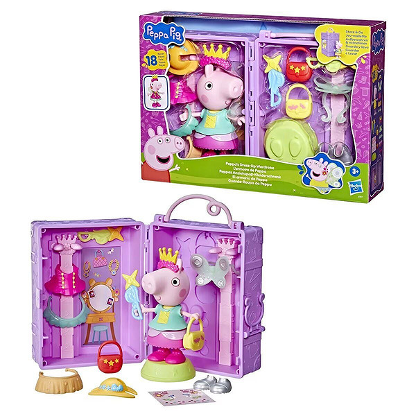 G1017 Peppa Pig 6 Figür VE Kıyafet Dolabı