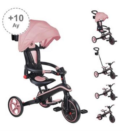 Globber Explorer 4İn1 Katlanabilir Bisiklet Koyu Pastel Pembe