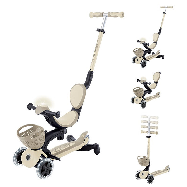 Globber Go Up Baby 360 Scooter (Işıklı) Koyu Bej