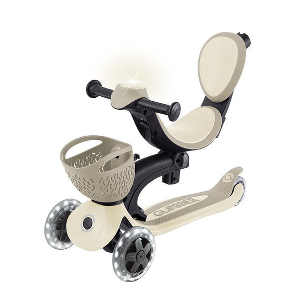 Globber Go Up Baby 360 Scooter (Işıklı) Koyu Bej