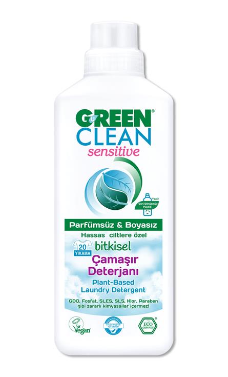Green Clean Sensitive Parfümsüz Bitkisel Çamaşır Deterjanı 1000 Ml
