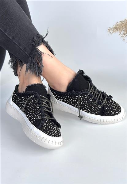 Guji Siyah Kot Bağcıklı Spor Ayakkabı