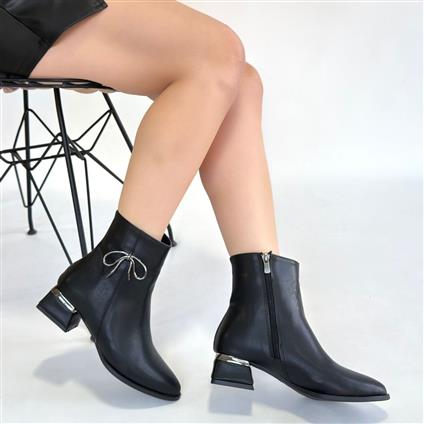 Harly Siyah Cilt Topuklu Bot