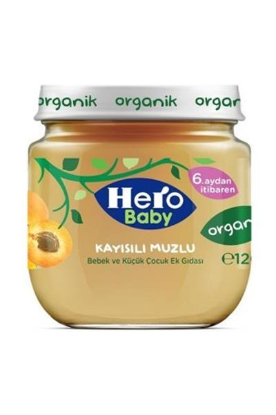 Hero Baby Organik Kayısı Muz Püresi Kavanoz Mama 120 Gr