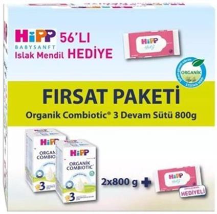 Hipp 2 Organik Combiotic Bebek Sütü 800 Gr X2 Islak Mendil Hediyeli
