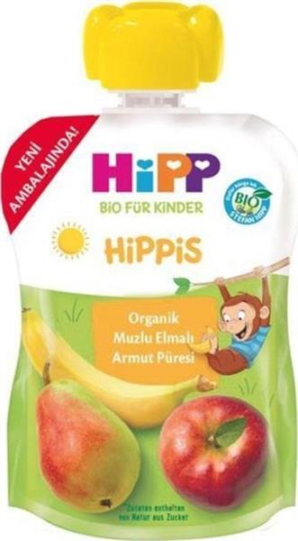 Hipp Organik Muzlu Elmalı Armutlu Meyve Püresi 100 Gr