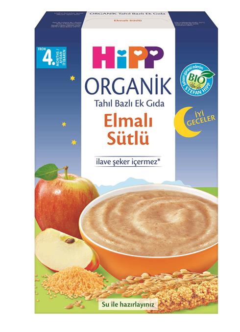 Hipp Organik İyi Geceler Elmalı Sütlü Tahıl Bazlı Ek Gıda 250 Gr