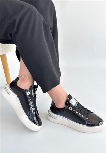 Hley Siyah Rugan Paraşüt Detaylı Bağcıklı Spor Ayakkabı