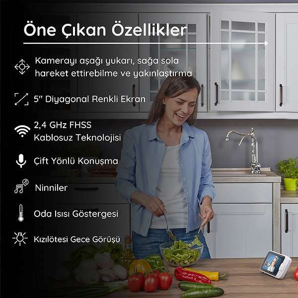 Hubble Nursery View Premium 5 Dijital Bebek Kamerası Hbl19